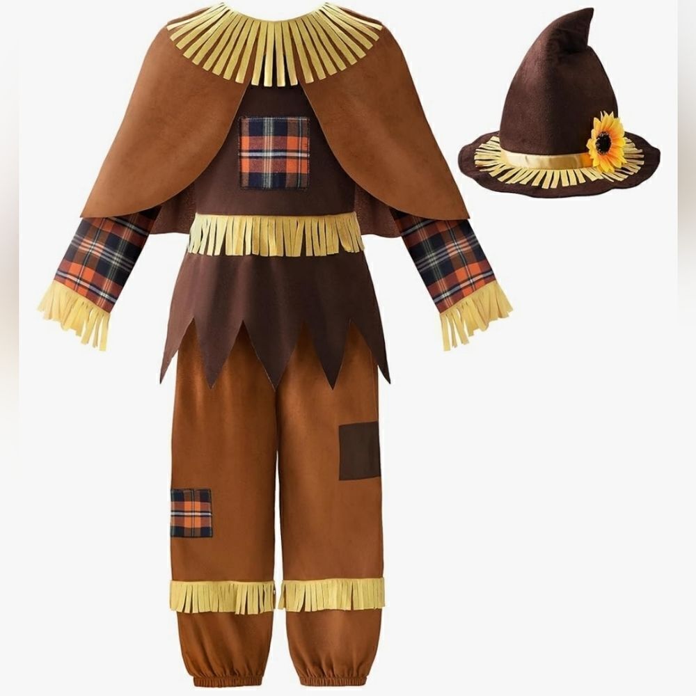 Patchwork Scarecrow Kid's Halloween Costume Kid's Size 8-10